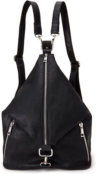 Forever 21 Convertible Zip-Front Backpack in Black