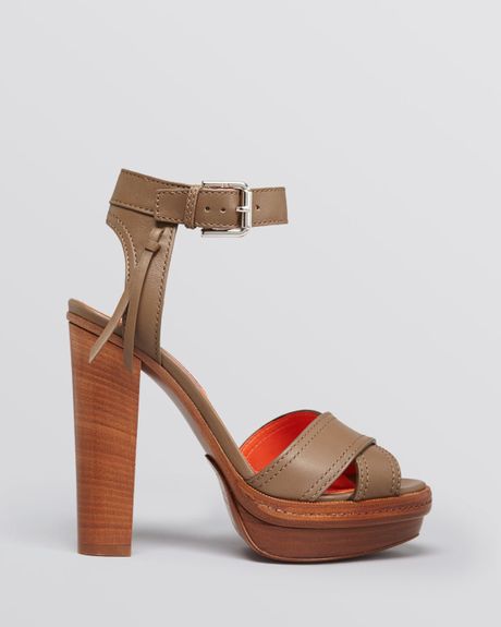 Ralph Lauren Collection Platform Sandals - Gerine High Heel in Brown ...