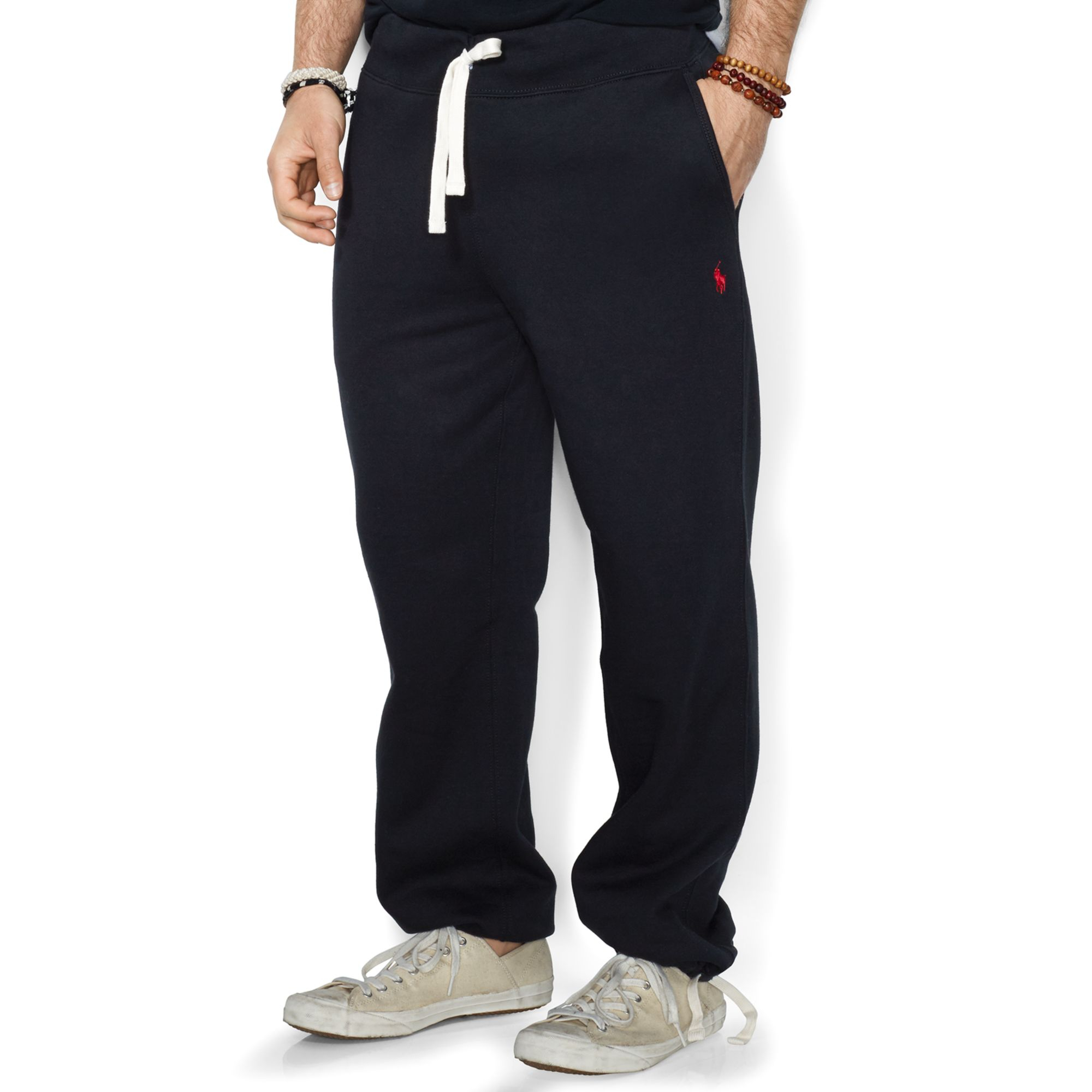 polo pants black and red