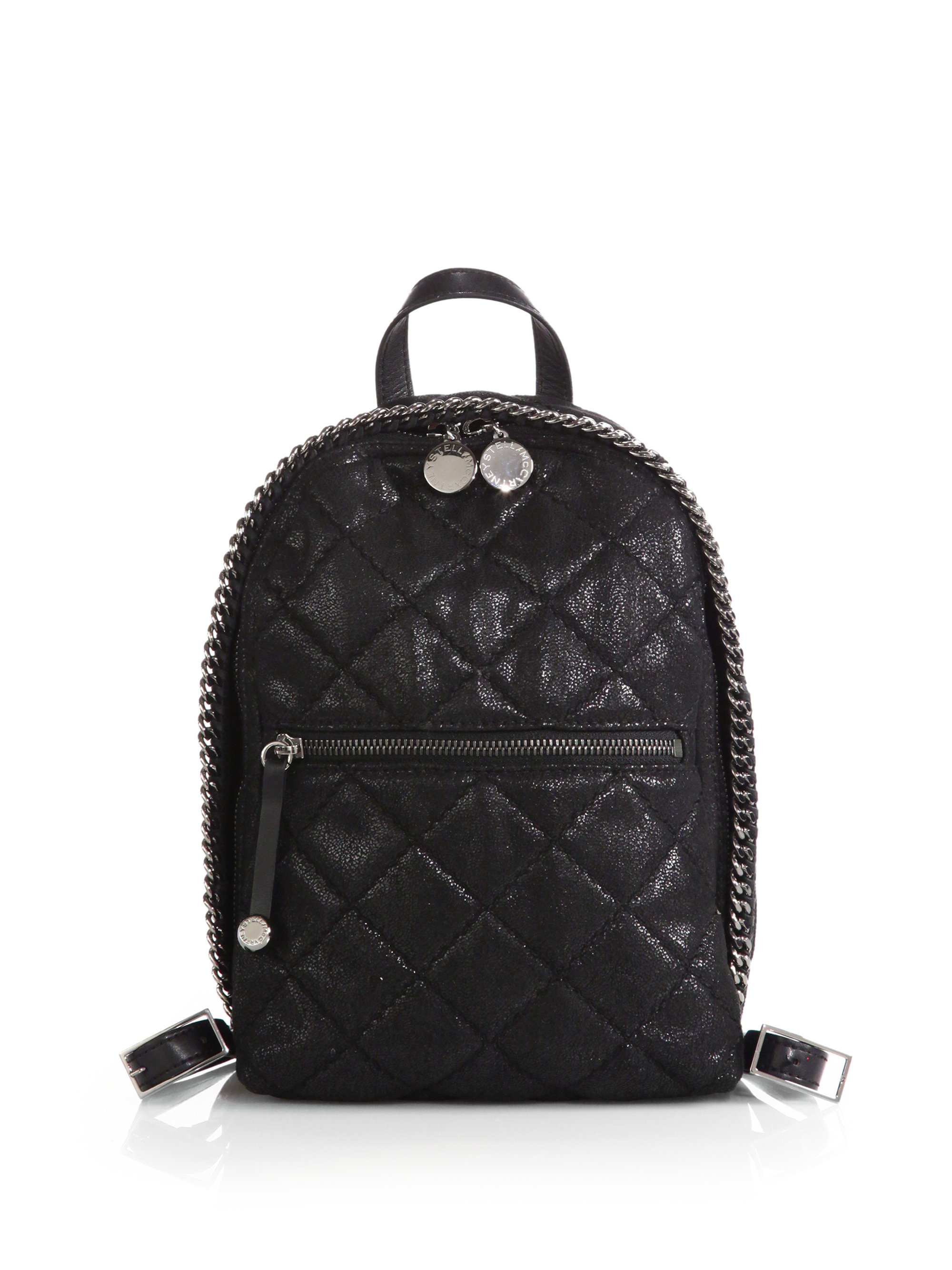 Stella Mccartney Quilted Faux-Leather Mini Backpack in Black | Lyst