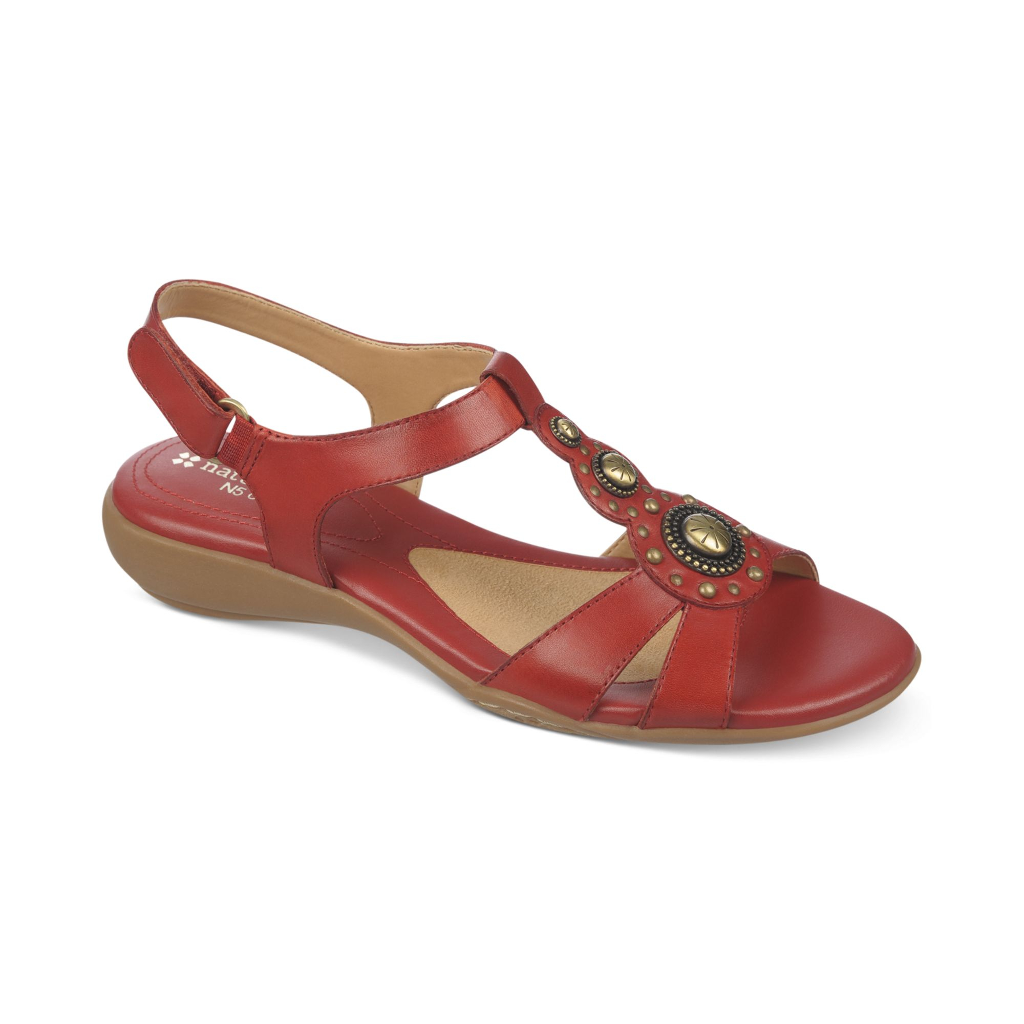Naturalizer Carlita Flat Sandals in Red (Red Pepper)