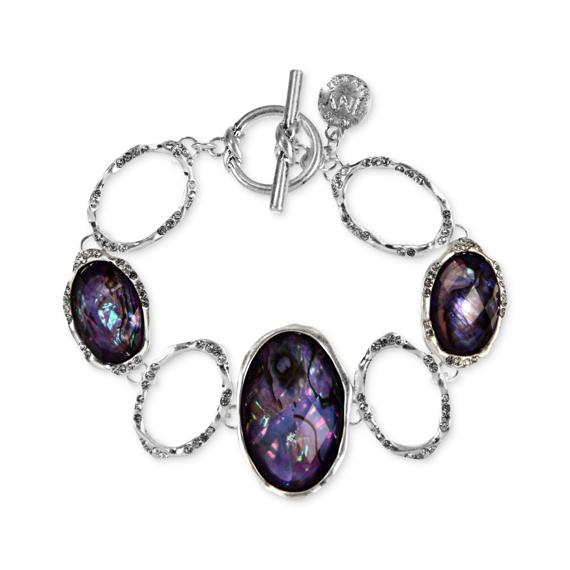 Jones New York SilverTone Tanzanite Stone Toggle Bracelet in Purple