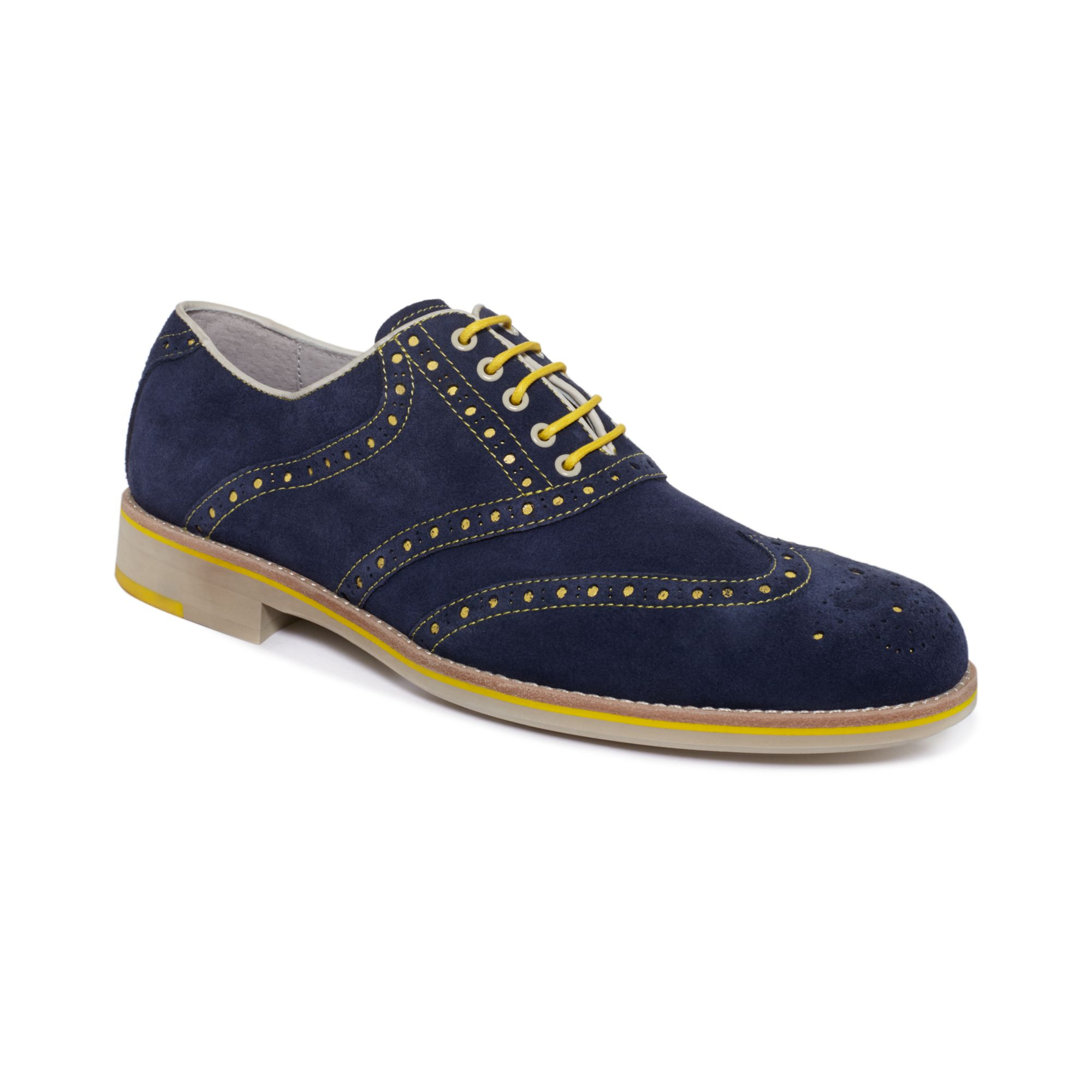 ... Murphy Ellington Wingtip Oxfords in Yellow for Men (Royal BlueYellow