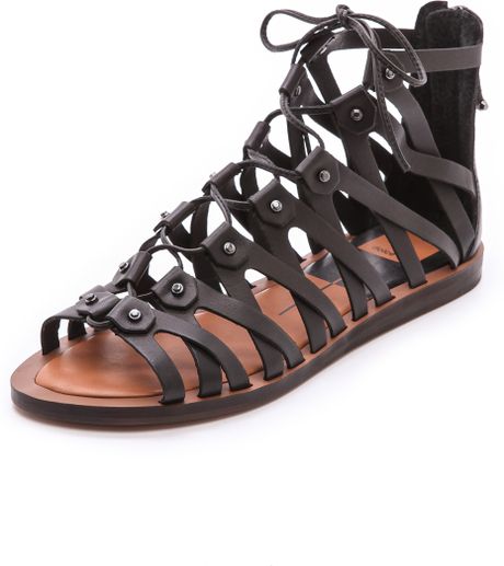 Dolce Vita Fray Gladiator Sandals in Black | Lyst