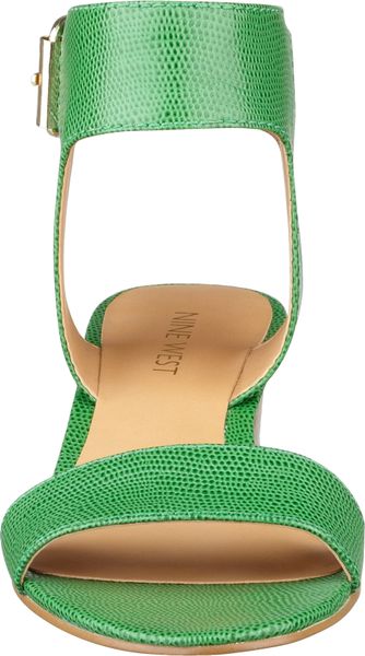 Nine West Tasha Open-toe Ankle-strap Sandals Sandal in Green (GREEN ...