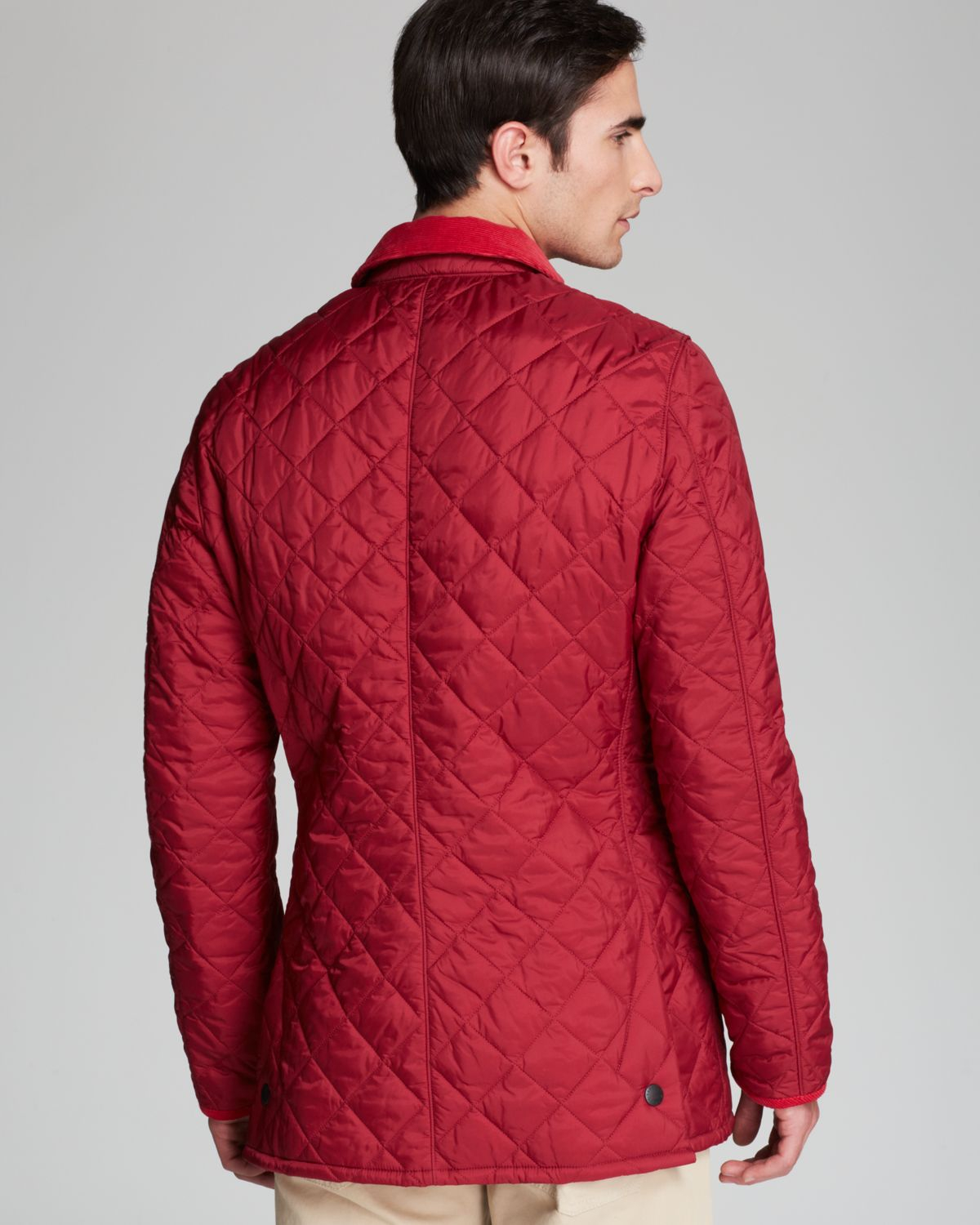 Lyst Barbour Pantone Collection Chip Diamond Quilted Jacket In Red