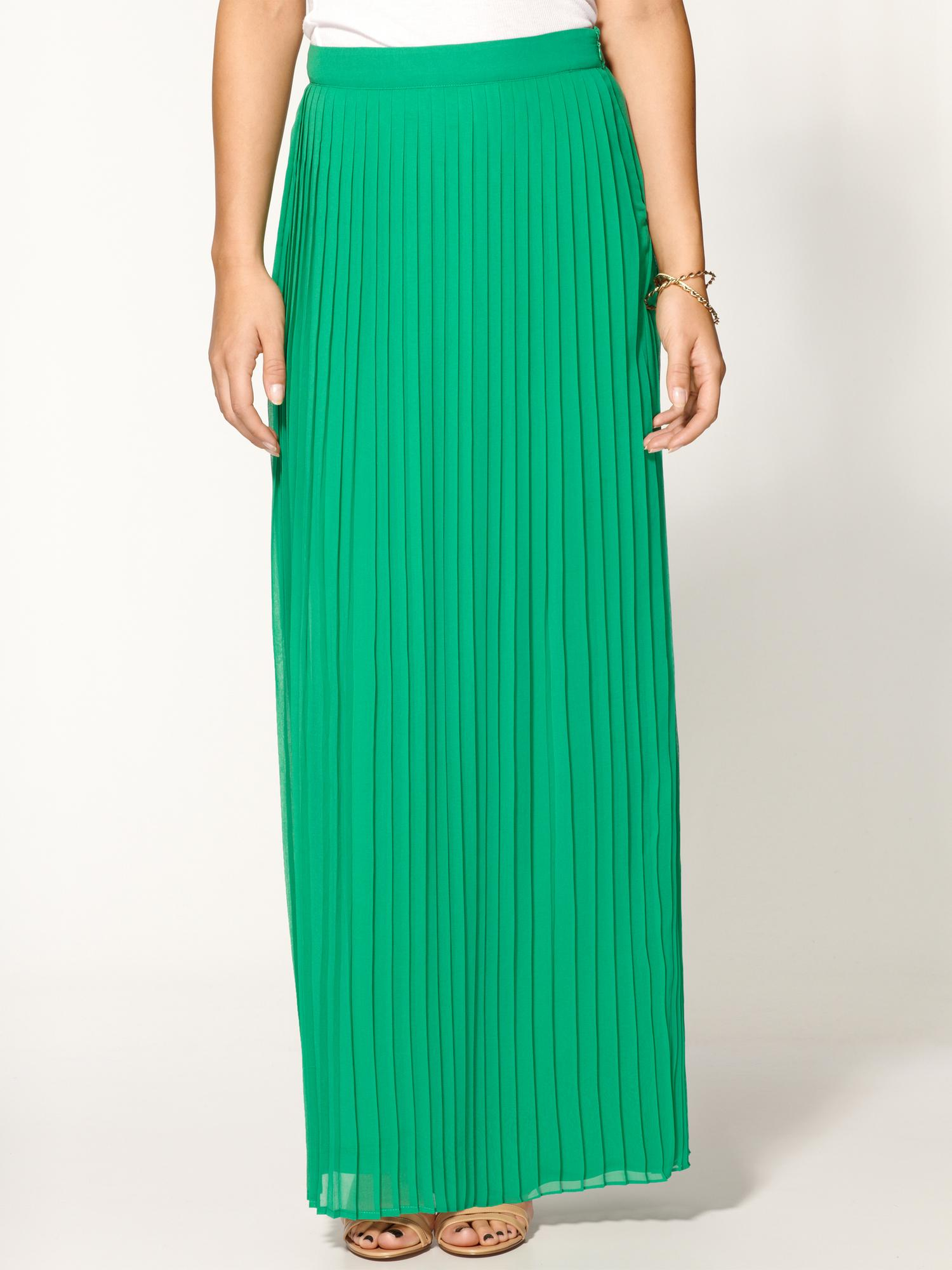 Sabine Pleated Maxi Skirt In Green Kelly Green Lyst