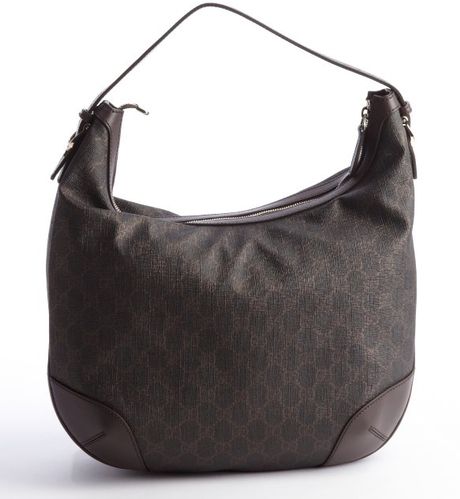 Gucci Brown and Black GG Canvas Hobo Bag in Gray (brown) | Lyst