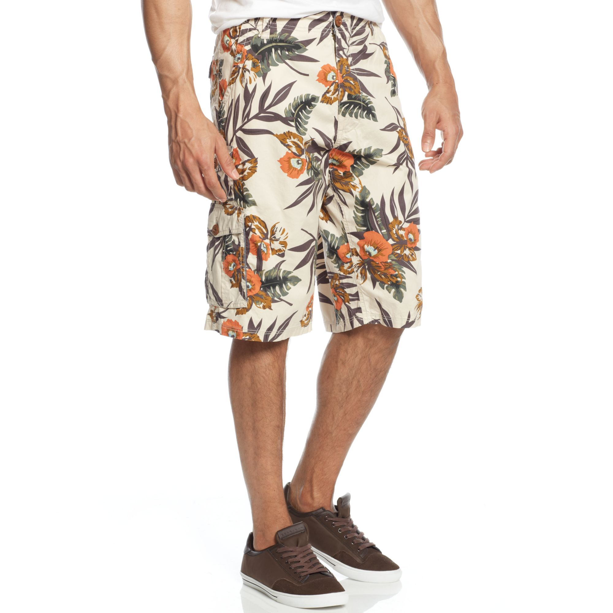 Sean John Floral Cargo Shorts in Beige for Men (Tropical Flower) Lyst