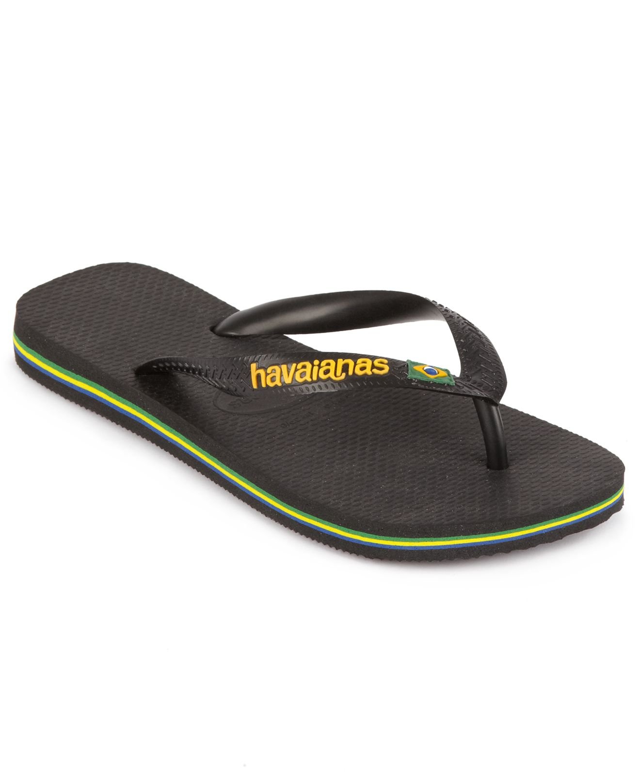 Havaianas Brazil Logo Flip Flop Sandals In Black For Men Lyst