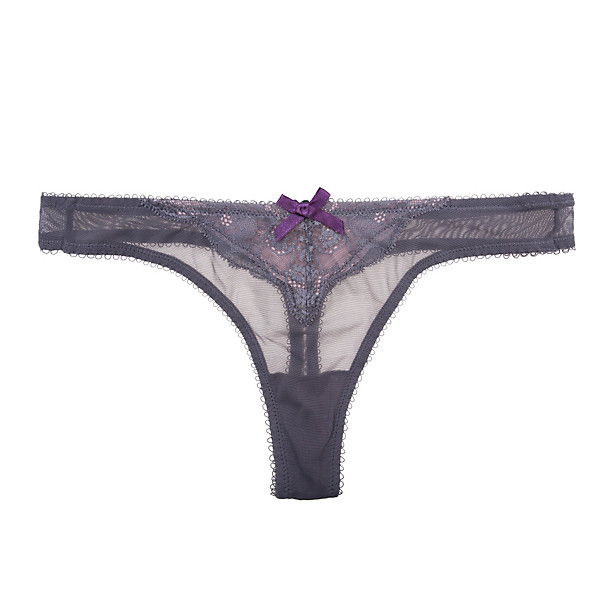 Elle Macpherson Gentle Jade Thong In Purple Dove Greyrose Lyst 
