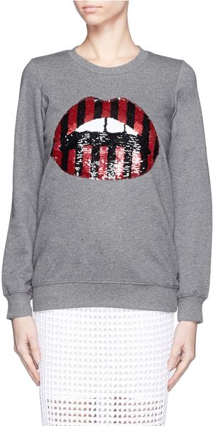 sequin lip sweatshirt