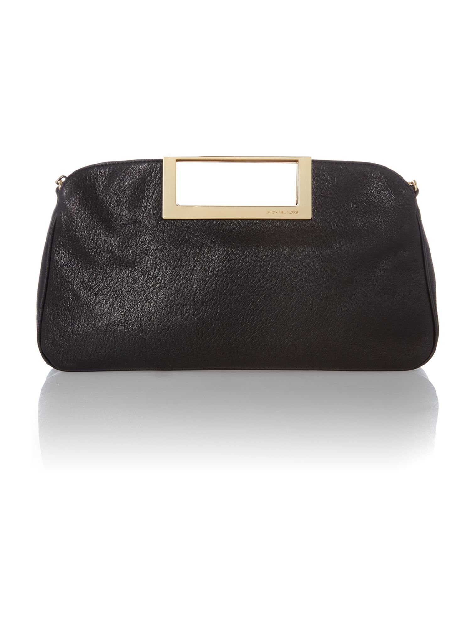 michael kors black leather clutch bag