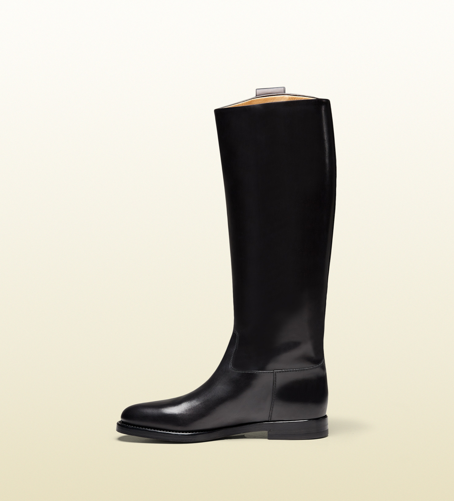 Gucci Men&#39;s Leather Riding Boot From Equestrian Collection in Black | Lyst