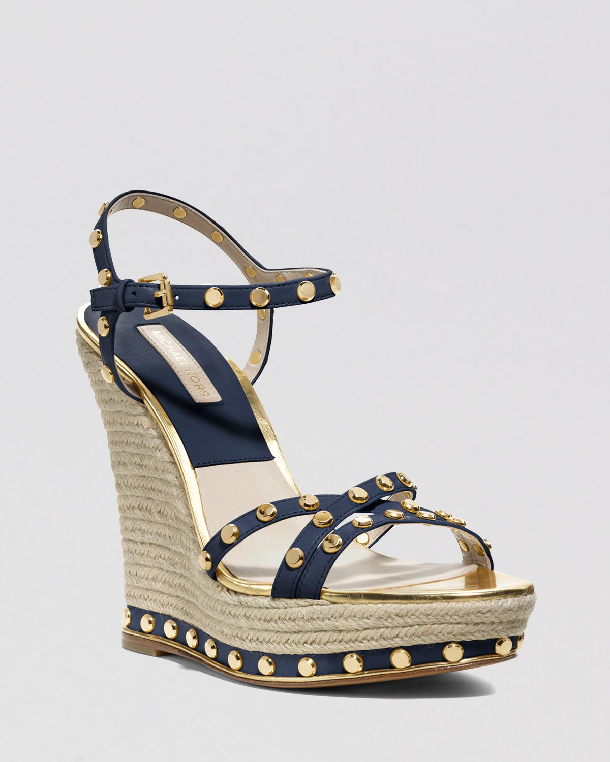 Michael Kors Platform Wedge Espadrille Sandals Shea in Blue (Navy) Lyst