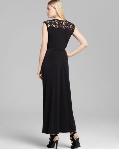 Calvin Klein Cap Sleeve Maxi Dress in Black