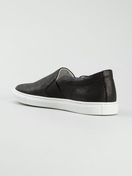 black pull on trainers