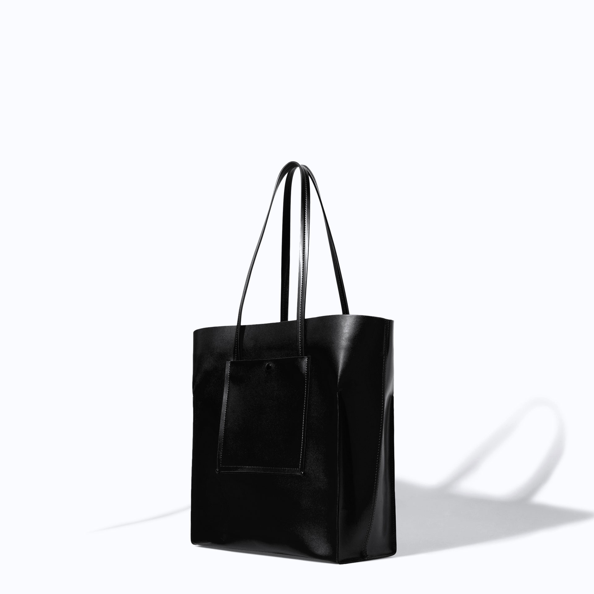 Zara Tote Bag with Pocket in Black | Lyst