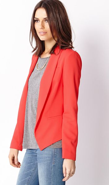 Forever 21 Statement Making Blazer in Red (Flamingo pink) | Lyst