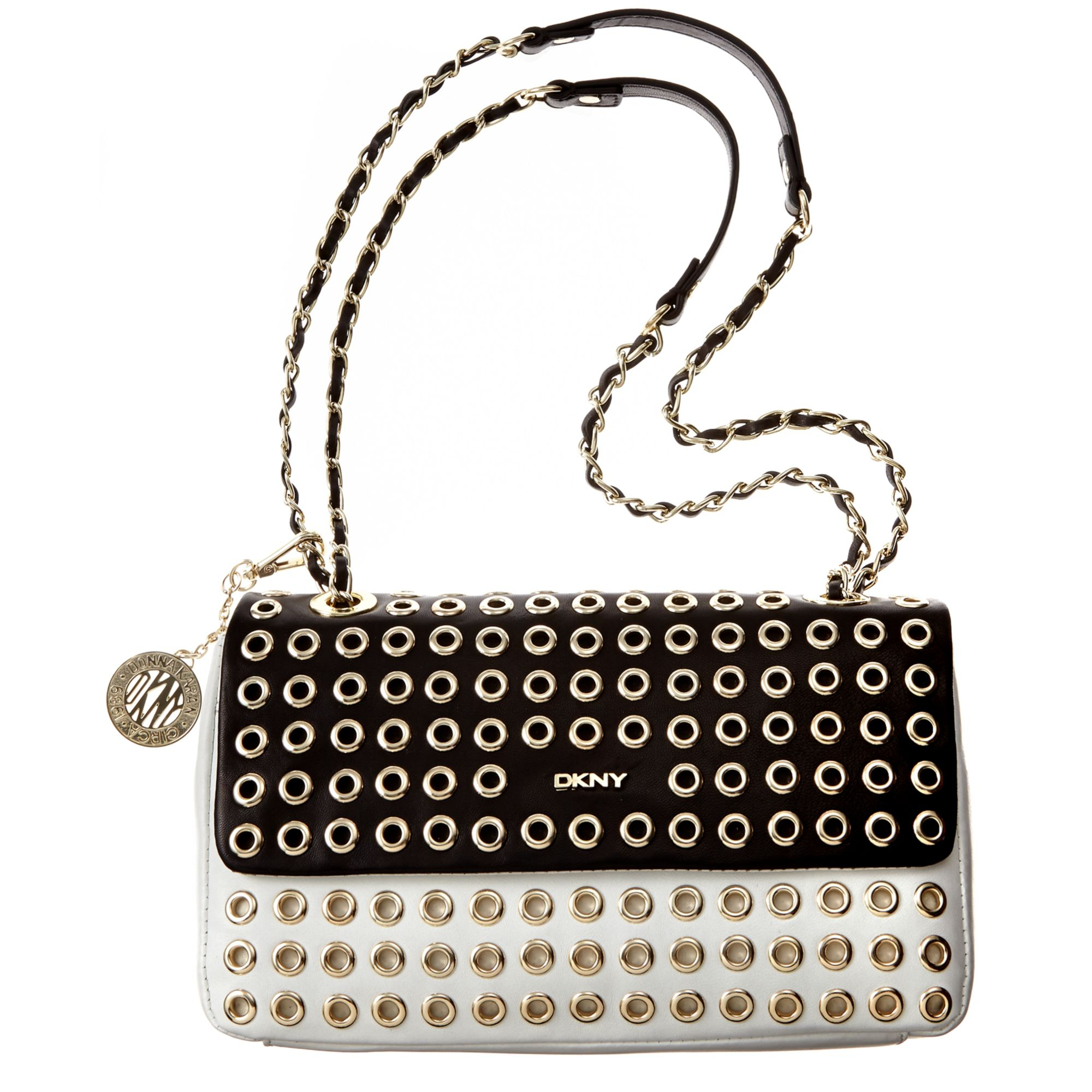 Dkny Gansevoort Adjustable Chain Shoulder Bag in White (White/Black) Lyst
