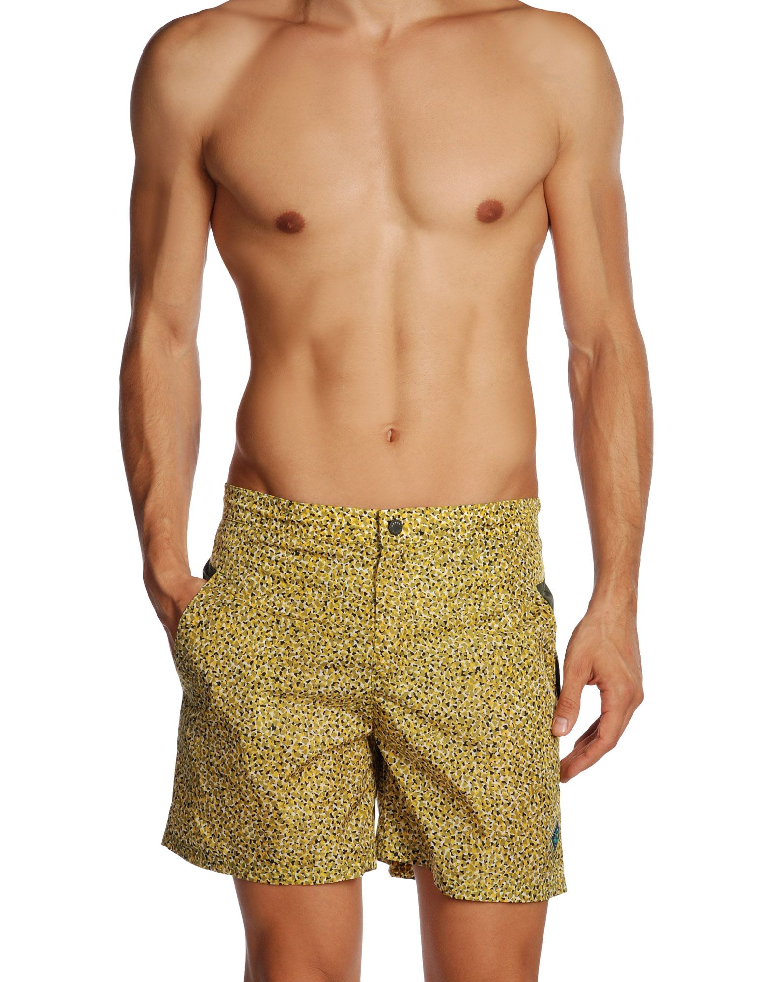 Kenzo Yellow Swimming Trunks In Green For Men Military Green Lyst 3732