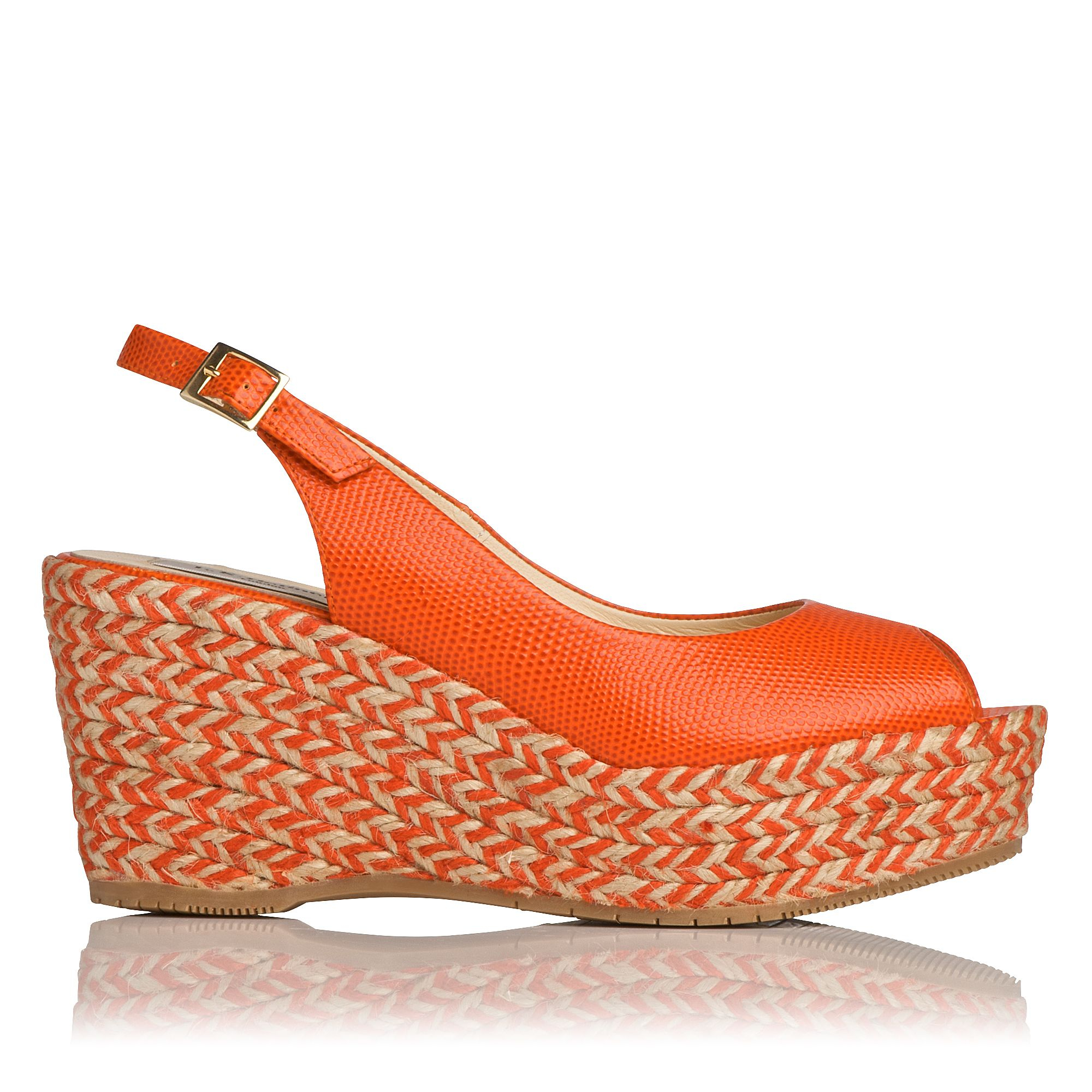 orange slingbacks