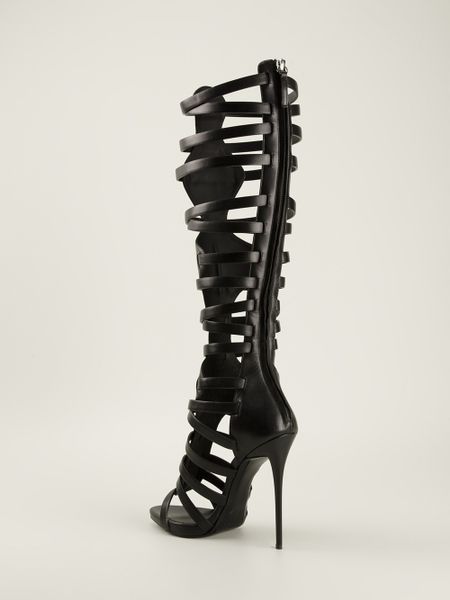 Giuseppe Zanotti Gladiator Knee High Boots in Black | Lyst