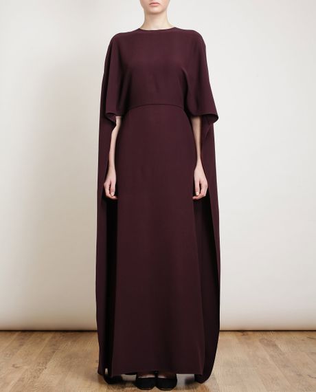 silk cape gown