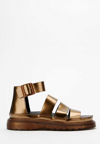 Urban Outfitters Metallic Clarissa Flatform Sandal in Gold (COPPER) | Lyst