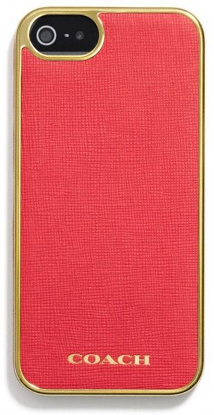 Download Coach Iphone 5 Case In Saffiano Leather in Red (LIGHT GOLD ... Yellowimages Mockups