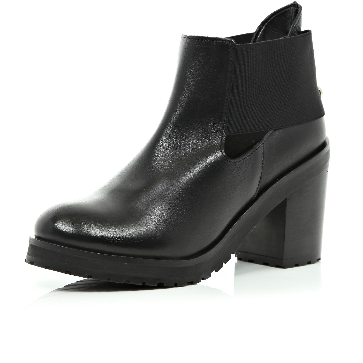block heel cut out ankle boots