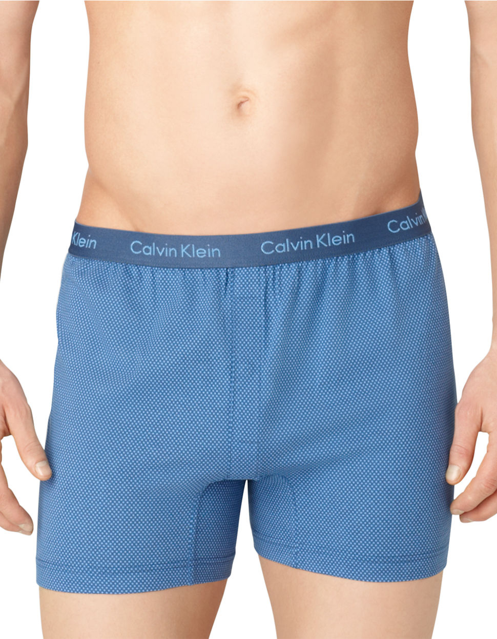 Calvin Klein Slim Fit Knit Boxer Shorts In Blue For Men Lyst 