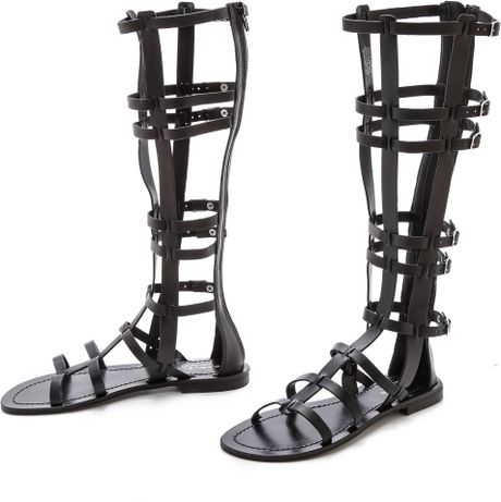 Carvela Kurt Geiger Krown Tall Gladiator Sandals Tan in Black | Lyst