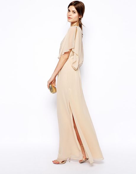 asos-beige-applique-flutter-sleeve-maxi-dress-maxi-dresses-product-1 ...