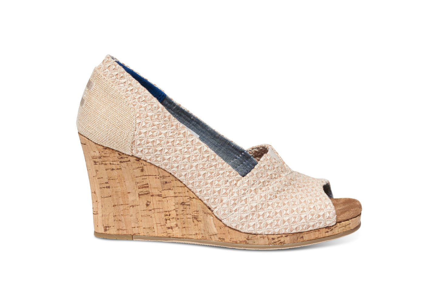 Lyst Toms Natural Woven Triangle Cork Women S Classic Wedges In Natural