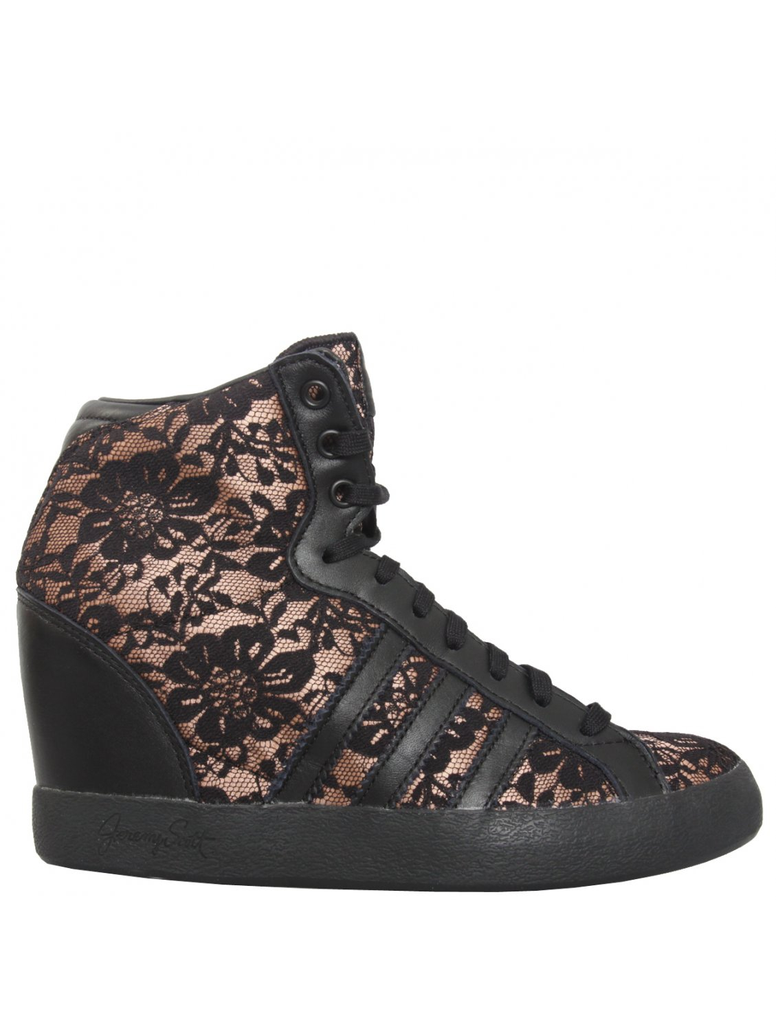Jeremy Scott For Adidas Lace Wedge Sneakers Black in Black | Lyst