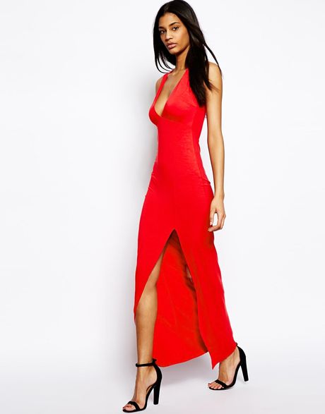 asos-red-sleeveless-maxi-dress-with-deep-plunge-maxi-dresses-product-1 ...