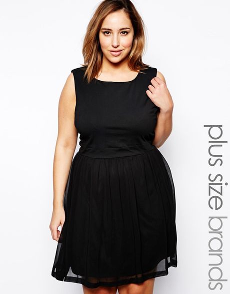 Ax Paris Plus Size Skater Dress In Black Lyst 3239