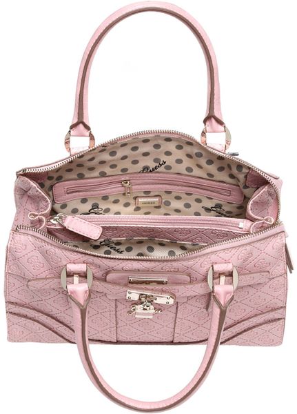 Guess La Vida Logo Small Satchel Bag in Pink | Lyst