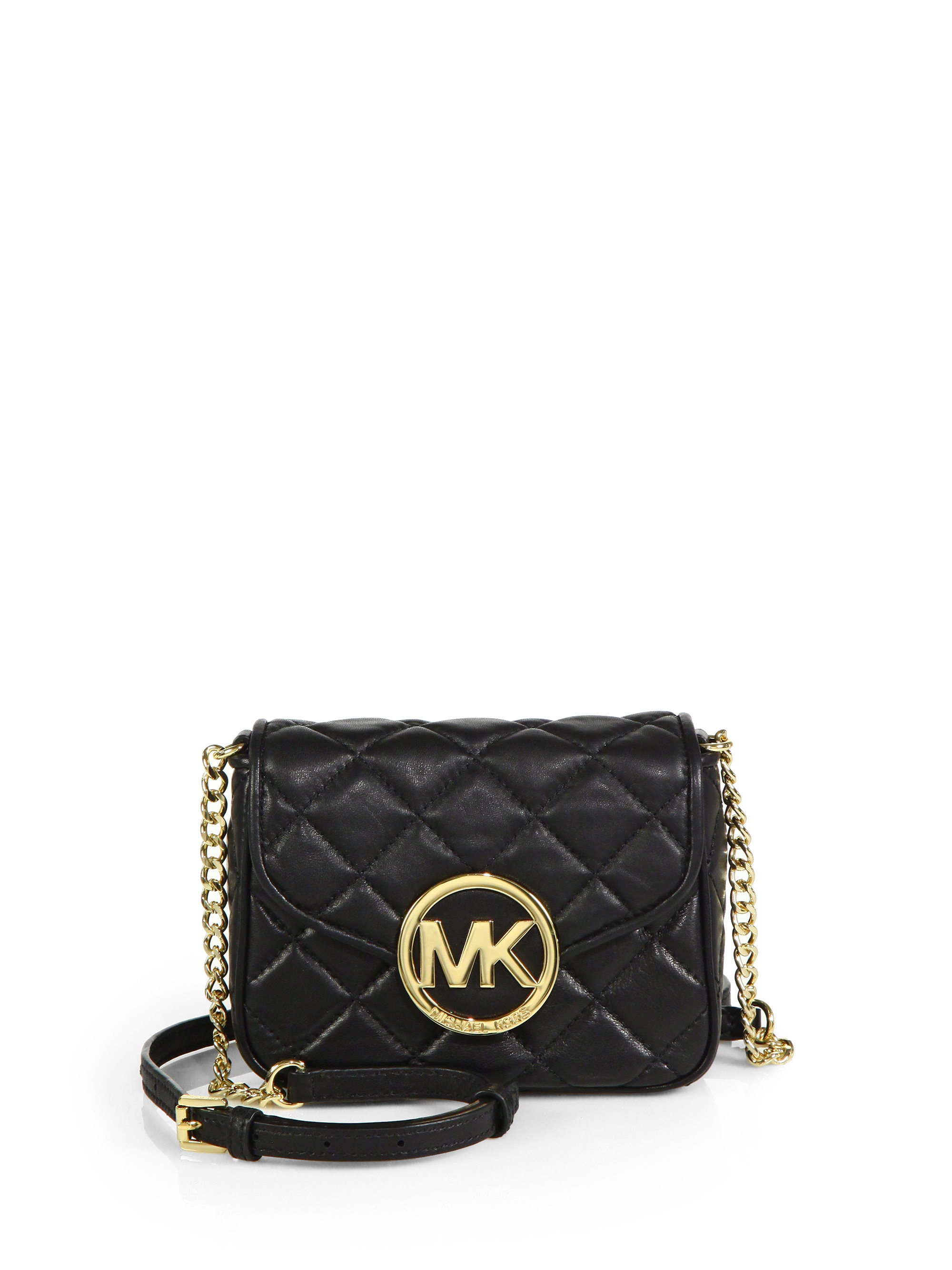 Michael Michael Kors Fulton Quiltedleather Small Crossbody Bag in Black | Lyst