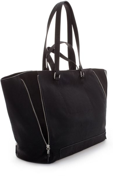 Zara Zippered Shopper in Black