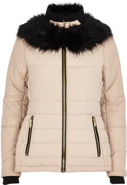 river island cream faux leather jacket