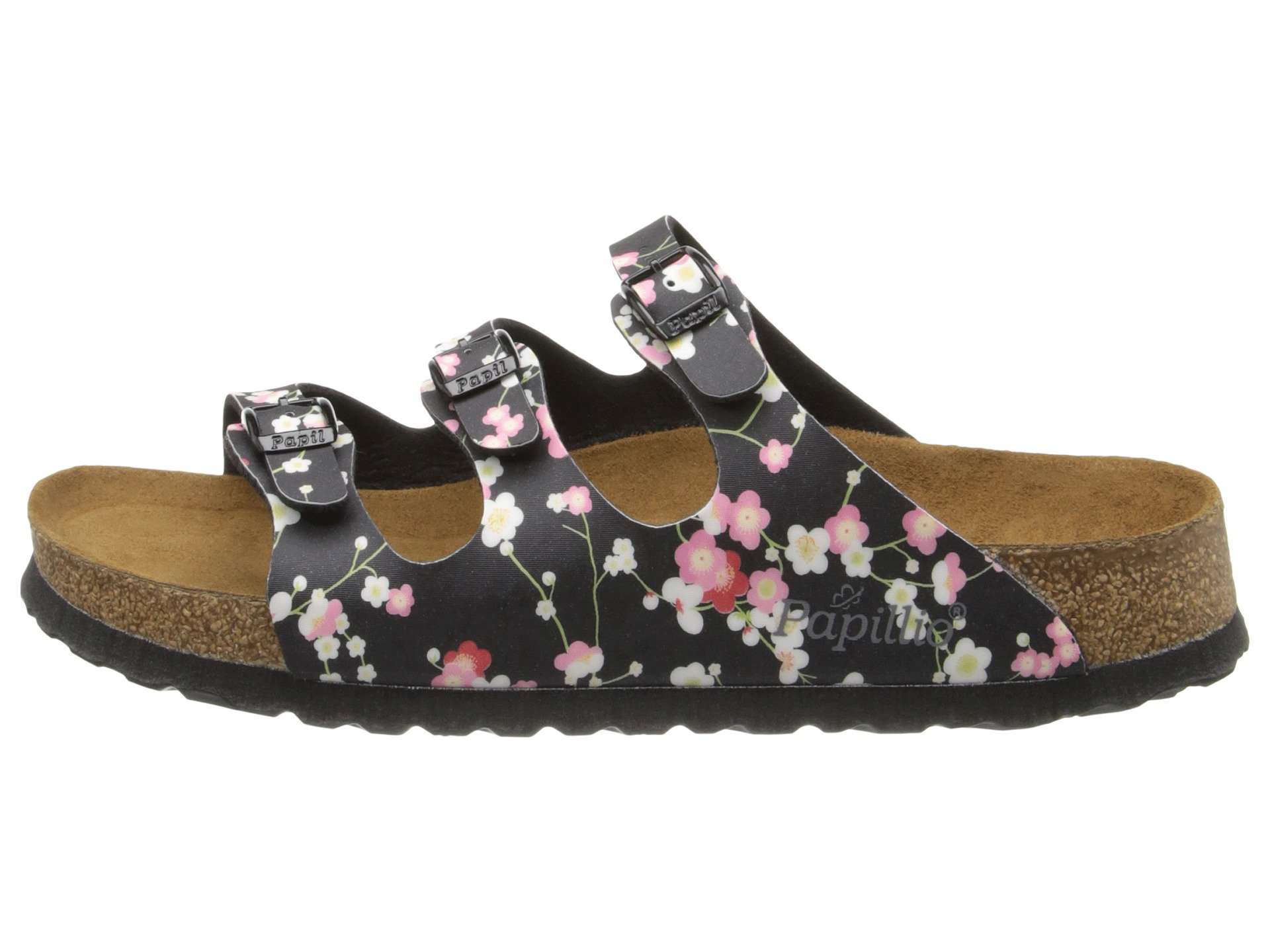 Birkenstock Florida Soft Footbed By Papillio In Floral Suki Black