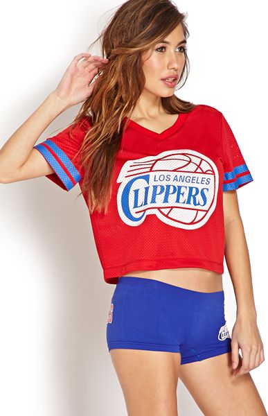 Forever 21 Los Angeles Clippers Jersey Top in Blue (Red/blue)