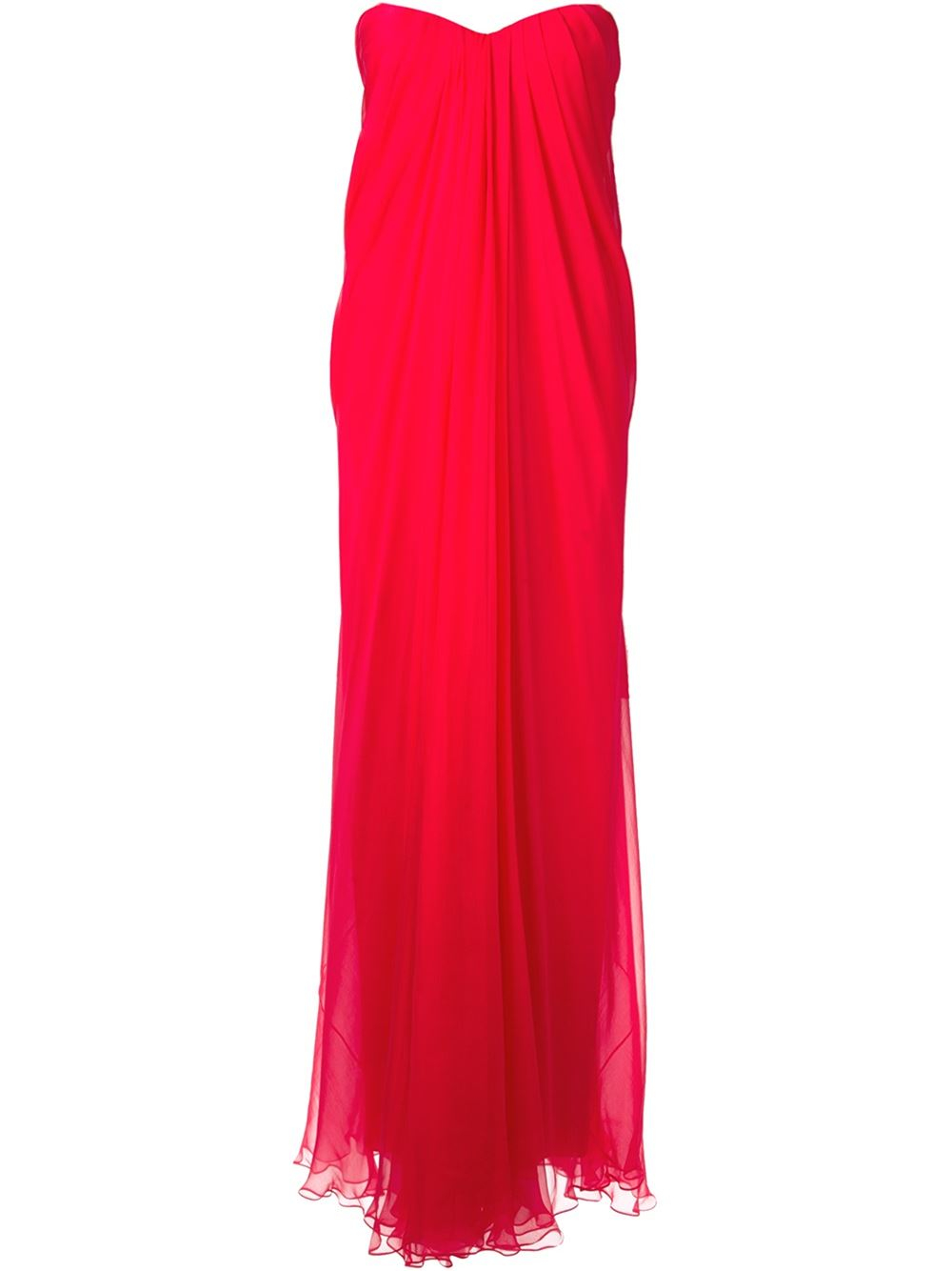 Alexander Mcqueen Strapless Evening Dress in Red Lyst