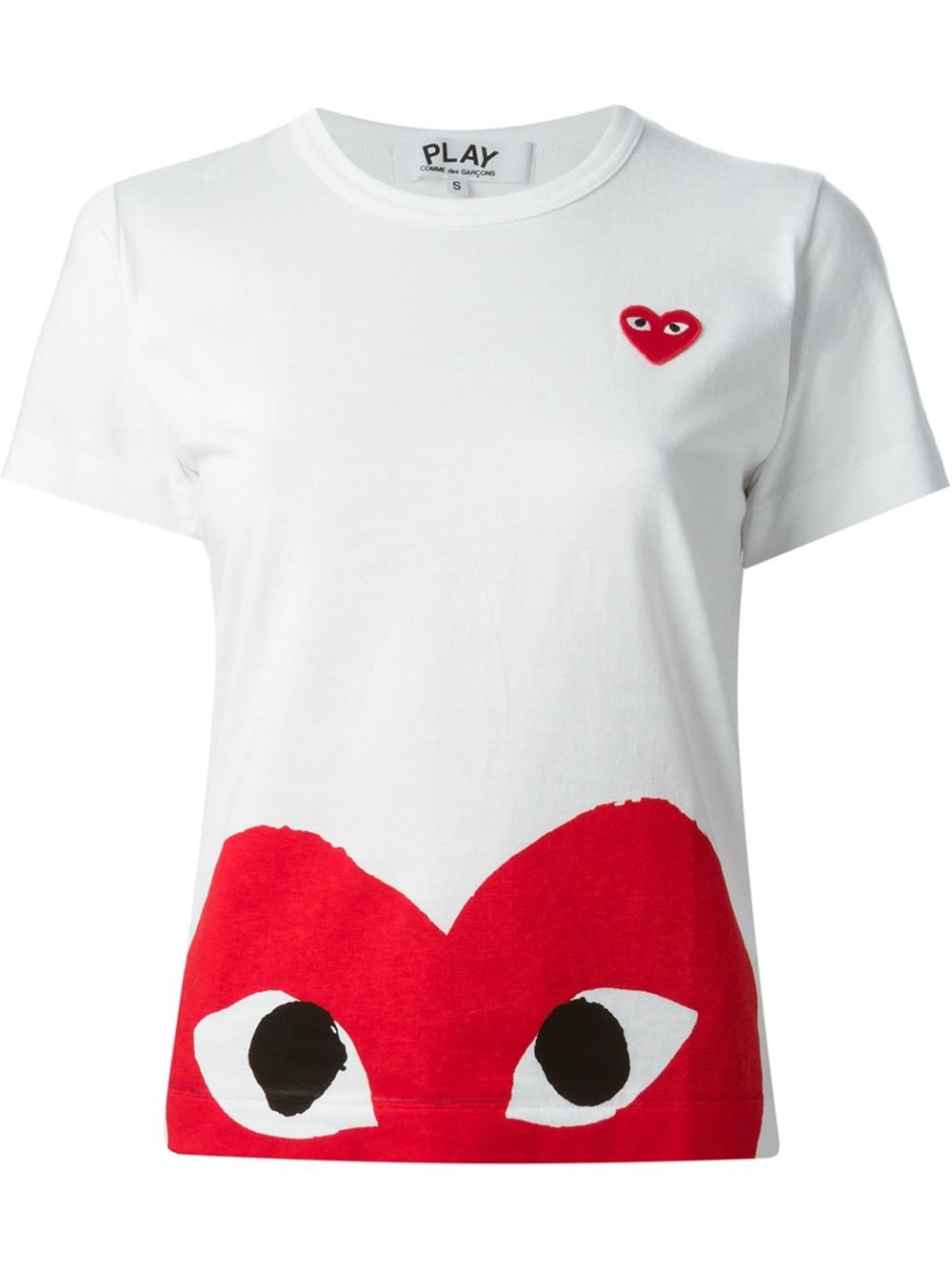 Play Comme Des Garçons Heart Print T-Shirt in White (red) | Lyst