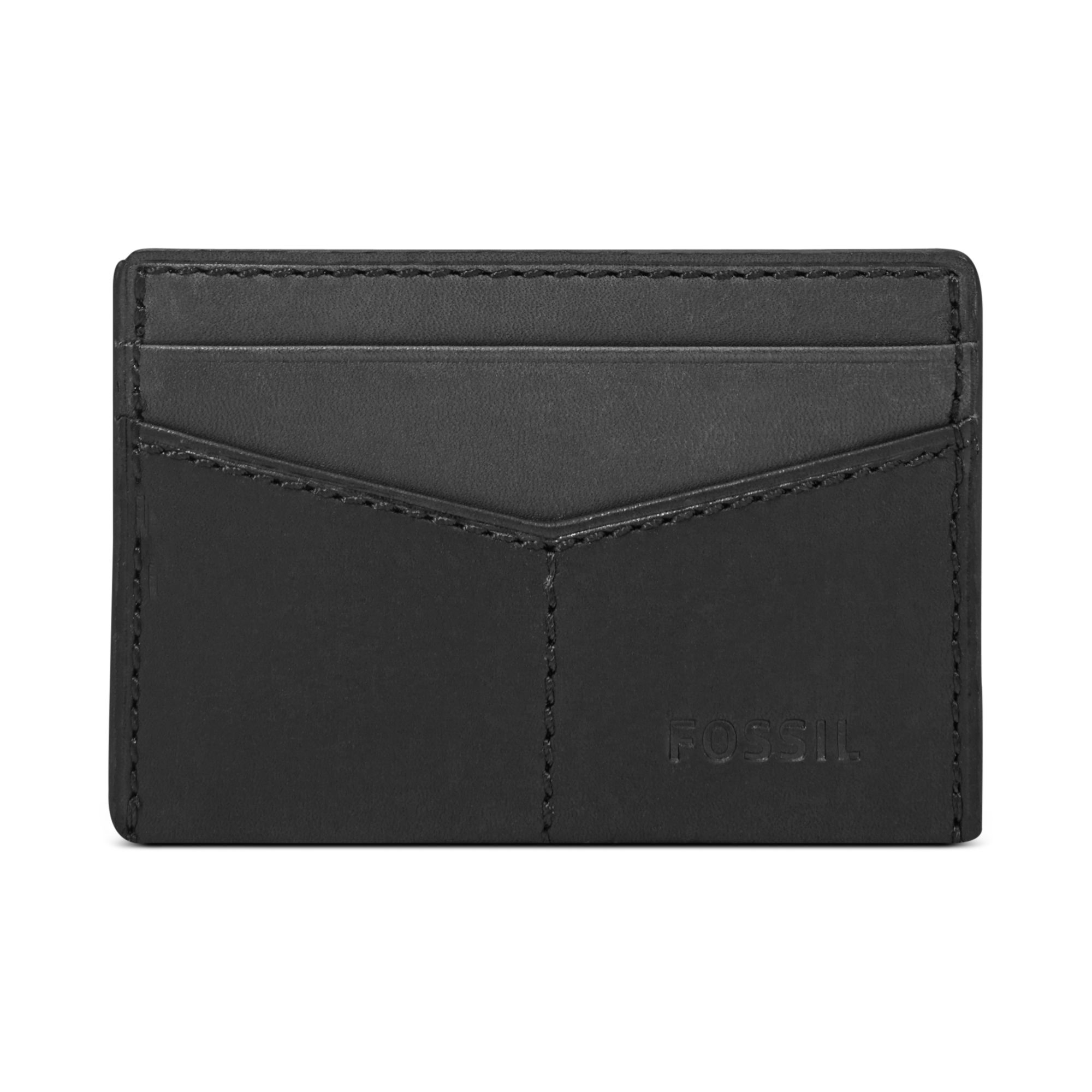 Fossil Hale Slim Card Case Front Pocket Wallet in Black for Men | Lyst