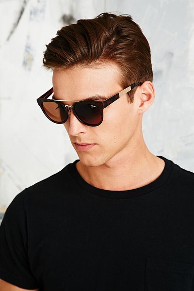 Quay Clubmaster Metal Bridge Sunglasses In Brown For Men Lyst