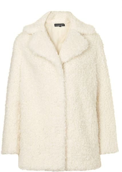 petite beige teddy coat