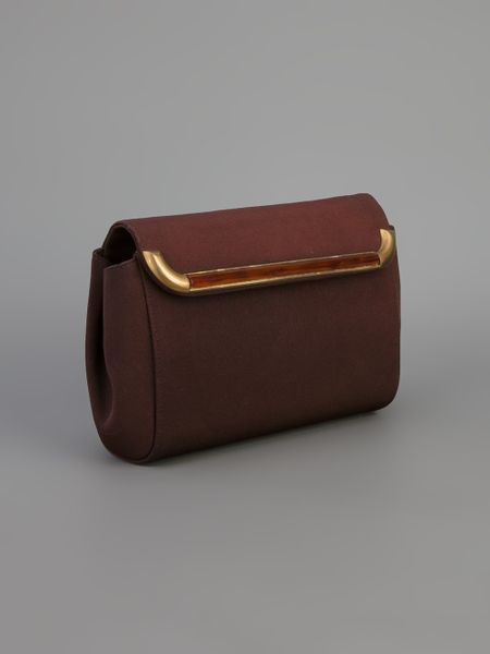 Gucci Vintage Gold-Tone Trim Clutch Bag in Gold | Lyst